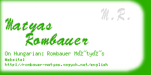 matyas rombauer business card